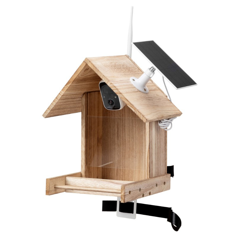 Smart Bird Feeder with Solar Powered Camera, Bird-Watching Camera Outdoor Feeder with 200W 1080P Camera, 3.5L Food Case, 128G SD