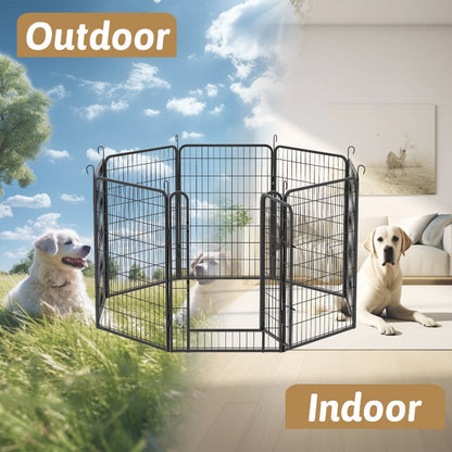 8 Panels Heavy Duty Metal Playpen with Door,39.37"H Dog Fence Pet Exercise Pen for Outdoor, Indoor