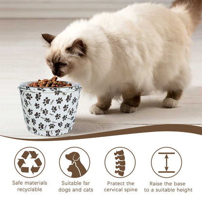 6" Anti-Vomiting Stainless Steel Pet Bowl for Small and Medium Dogs and Cats - Non-slip, Modern Design with Spine Protection