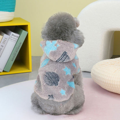 Warm Winter Dog Hoodie Soft Velvet Puppy Sweater Reflective Breathable