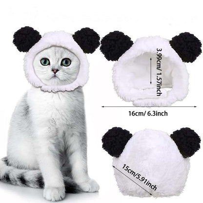 1 or 2pcs Cute Cat Costume Warm Bear Hats for Cat Adjustable Soft Small Pet Headwear Bear Hat for Cat Puppy Dog Holiday