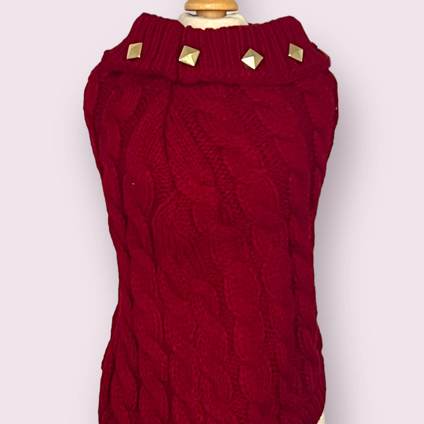 TD Studded Knit Turtleneck Pet Sweater Solid Pattern Cat Coat in XS and XL Sizes Free Sample Pet Accessory Coats