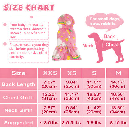 Warm Winter Dog Skirt Soft Velvet Puppy Clothes Reflective Breathable