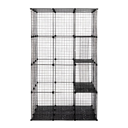 3-Tier Wire Cat Cage, Large Kennels Playpen with 3 Platforms, 3 Ramp Ladders and 4 Doors, 42" X 42" X 72", Black