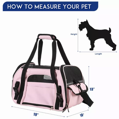 TD JESPET Airline Approved Cat and Dog Carrier Soft-Sided Collapsible Travel Handbag for Small Dogs Cats Car Seat Pet Carrier