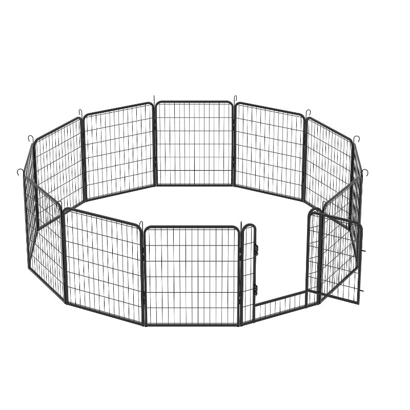 12 Panels Heavy Duty Metal Playpen with Door,31.7"H Dog Fence Pet Exercise Pen for Outdoor
