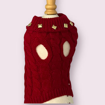 TD Studded Knit Turtleneck Pet Sweater Solid Pattern Cat Coat in XS and XL Sizes Free Sample Pet Accessory Coats