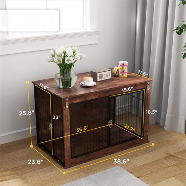 Wooden Dog Crate Durable and Stylish Dog Cage for Comfortable Living
