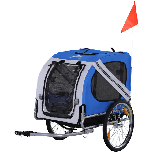 Aosom Large Wheel Off-Road Dog Bike Trailer Pet Cart 3 Entrances Mesh Screen for Bicycle Wagon Cargo Carrier Travel FCJ
