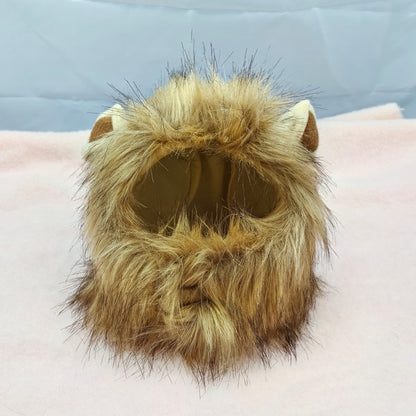 Lion Head Costume for Cats and Small Dogs with Soft Comfortable Material and Adjustable Fit for Winter Pet Apparel