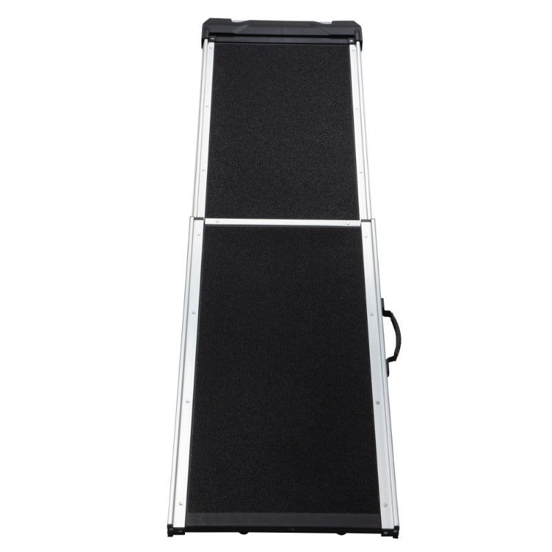 Foldable Aluminum Dog Car Step Ramp, Dog Ramp Climbing Ladder with PVC Handle, Non-slip Foot Mats for Most Sized Dogs, Pet Ramp