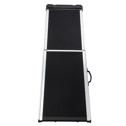 Foldable Aluminum Dog Car Step Ramp, Dog Ramp Climbing Ladder with PVC Handle, Non-slip Foot Mats for Most Sized Dogs, Pet Ramp