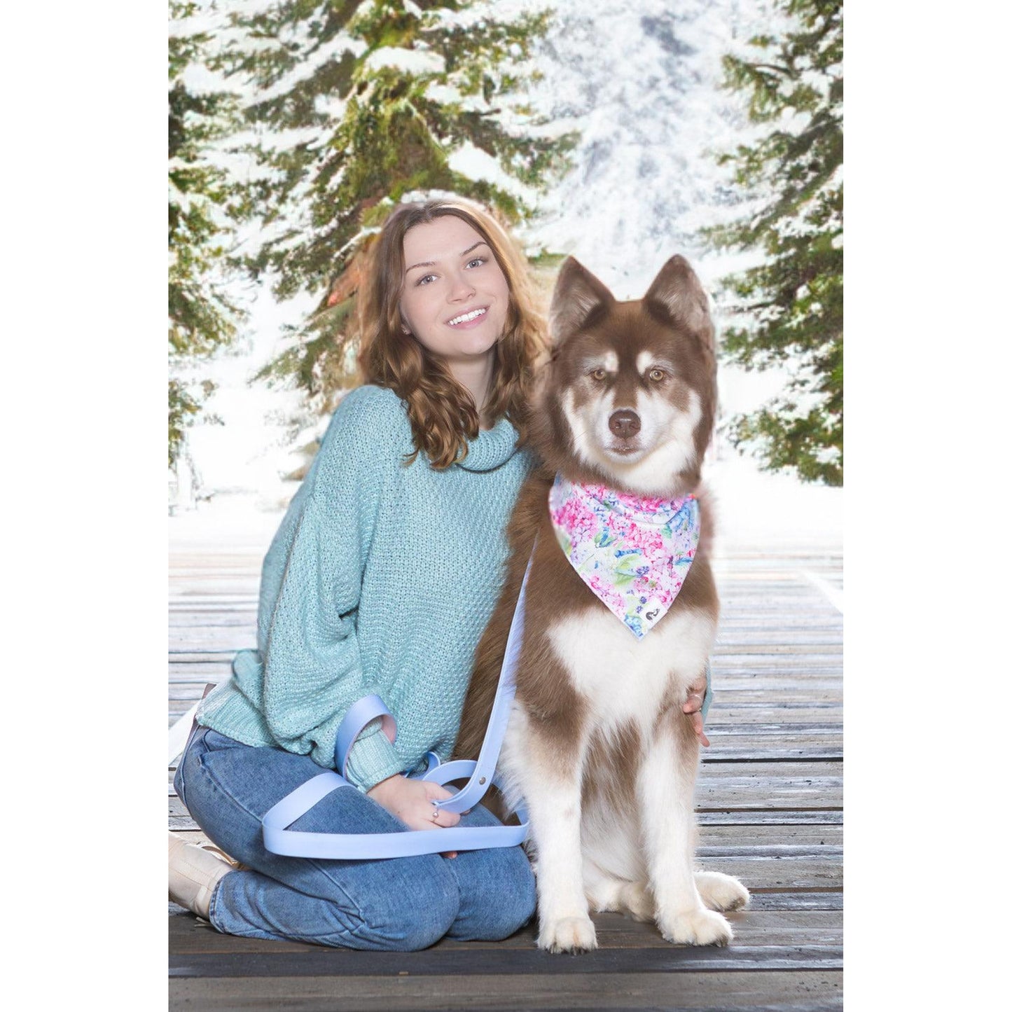 TD Hydrangea Haven Dog Bandana Stylish Pet Clothes for Canine Comfort