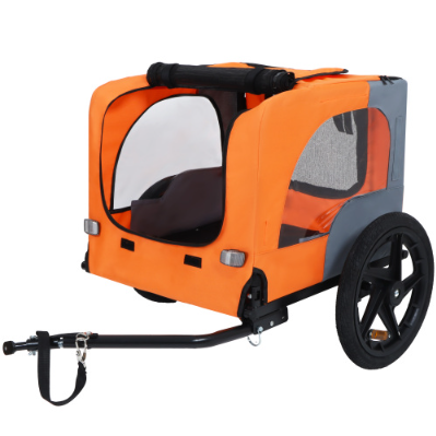 Utdoor Heavy-Duty 16-Inch All Terrain Wheels Collapsible Dog Cargo Carrier Cart for Bicycles Foldable Pet Bike Trailer Universal