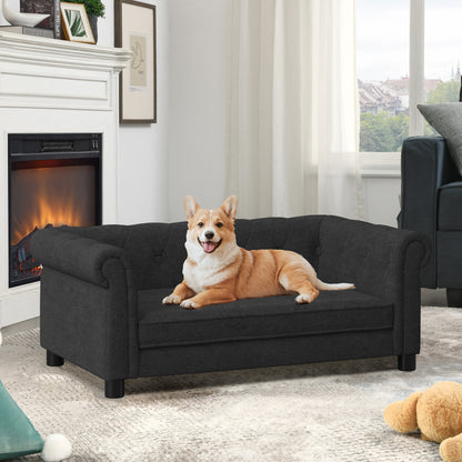 Elegant Rectangle Pet Bed for Small and Medium  Dogs, Durable Elevated Dog Sofa Bed, Comfortable Dog Couch
