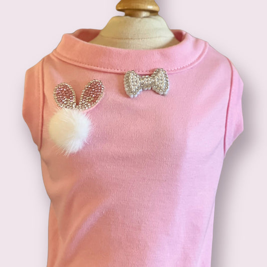 TD Classic Style XS-XL Fuzzy Easter Bunny Dog T-Shirt/Coverall Winter/Summer Polyester Cloth Pet Accessory
