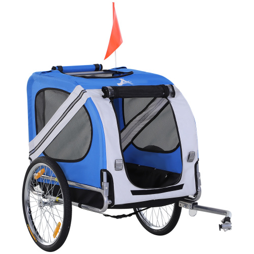 Aosom Large Wheel Off-Road Dog Bike Trailer Pet Cart 3 Entrances Mesh Screen for Bicycle Wagon Cargo Carrier Travel FCJ