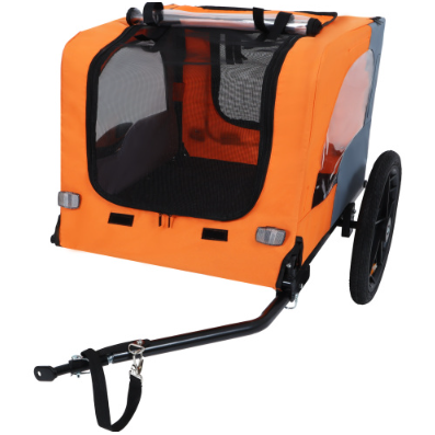 Utdoor Heavy-Duty 16-Inch All Terrain Wheels Collapsible Dog Cargo Carrier Cart for Bicycles Foldable Pet Bike Trailer Universal