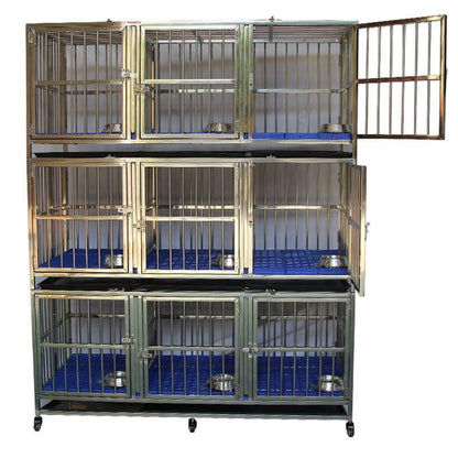 United States WAREHOUSE 7 DAYS to DOOR Metal and Glass Puppy Whelp Ing Box Large Aluminum Dog Elevated Whelp Ing Box with Fence