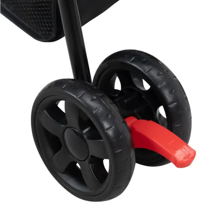 Foldable Small Dog & Cat Stroller with Storage Basket Gray & Black FCJ Pet Carriers for Puppies