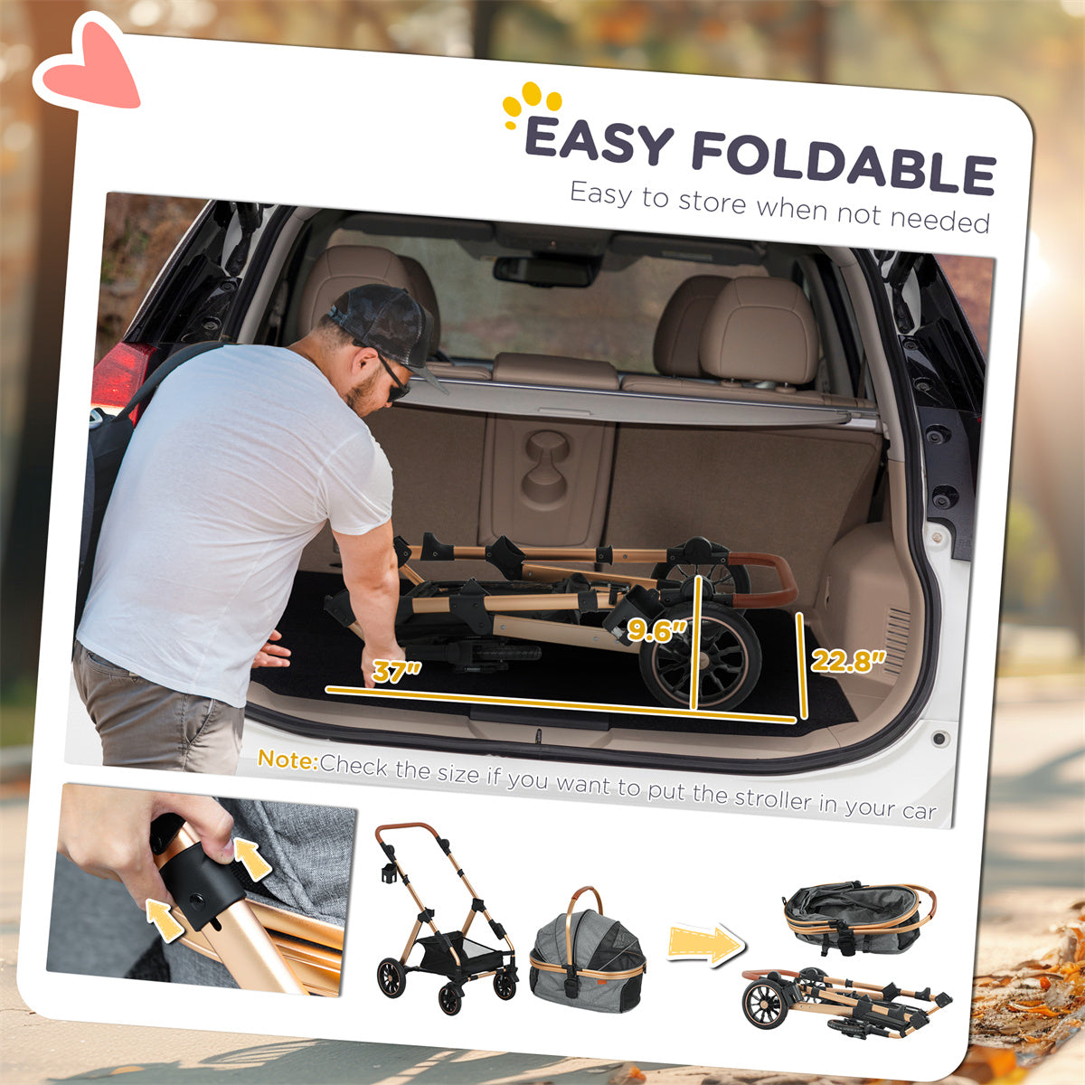 Comfortable Pet Dog Stroller