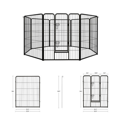 Dog Playpen, 40 Inch 8 Panels Puppy Playpen, Dog Exercise Pen for Large/Medium/Small Dogs, Foldable Dog Pen with Doors for RV