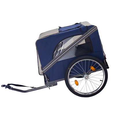 8 Reflector Folding Pet Carrier Wagon 20 Inch Wheels Breathable Mesh Dog Bike Trailer Safety Flag for Medium Small Sized Pets