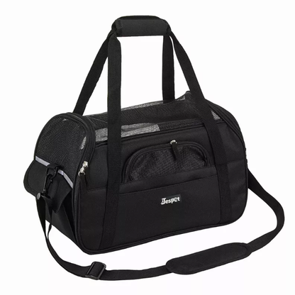 TD JESPET Airline Approved Cat and Dog Carrier Soft-Sided Collapsible Travel Handbag for Small Dogs Cats Car Seat Pet Carrier