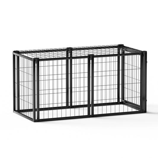 Dog Crate 47.2" Dog Kennel for Small Medium Dogs, Puppy Dog Playpen with Top, Pet Cage, Indoor, Black.47.2"L X 22"W X 24"H.