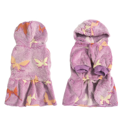 Warm Winter Dog Skirt Soft Velvet Puppy Clothes Reflective Breathable