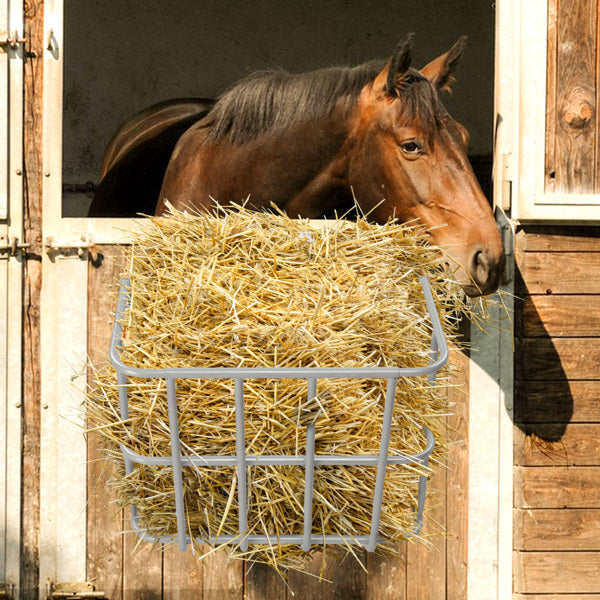 Large Capacity Hay Feeder, Heavy-Duty Steel Goat Hay Rack, 22.8" Long Wall Mounted Horse Hay Holder
