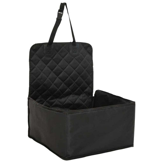 VidaXL W2B Black 600D Oxford Fabric Dog Car Seat 17.7x17.7x9.8/21.7in with Animal Print Pattern for Cats