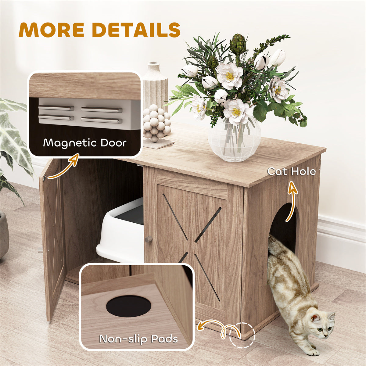 Wooden Cat Litter Box Enclosure