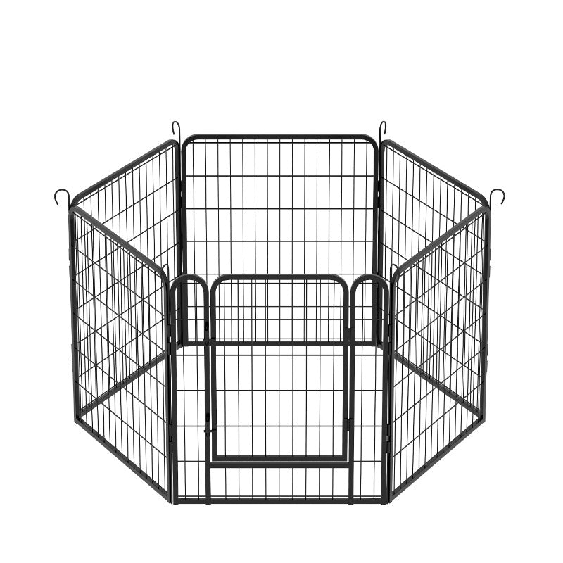 6 Panels Heavy Duty Metal Playpen with Door,31.7"H Dog Fence Pet Exercise Pen for Outdoor, Indoor