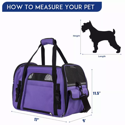 TD JESPET Airline Approved Cat and Dog Carrier Soft-Sided Collapsible Travel Handbag for Small Dogs Cats Car Seat Pet Carrier
