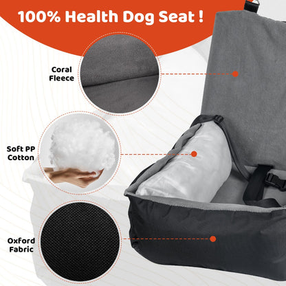 Pet Car Seat Cushion Small Dog Car Seat Safety Belt Coral Fleece Dog Booster Cushion Car Seat