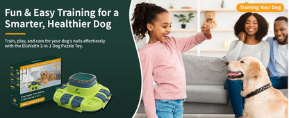 3-in-1 Puzzle Toy & Dog Nail File, Enrichment Toys with Treat Dispenser, Scratch Pad for Nails with 8 Sandpapers, Yellow