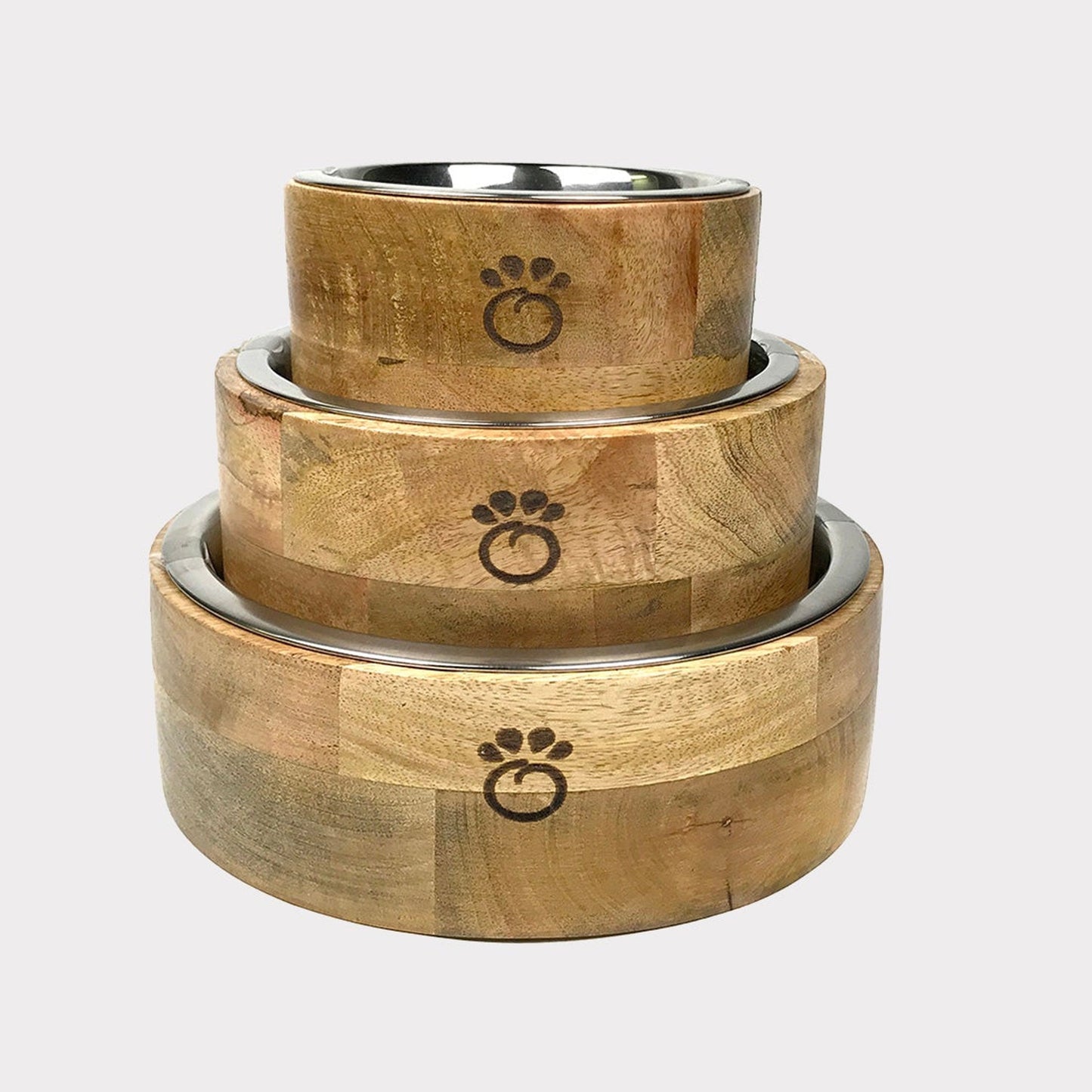 TD GF Single Pet Bowl Feeder 4L for Mango Wood with Raised Feature Stainless Steel Bottle Shape for Cats and Puppies