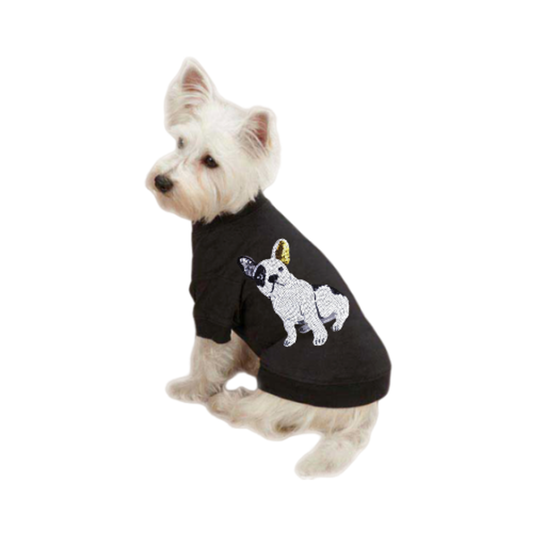 TD Frenchie Sequin Pet Tee Stylish and Comfortable Clothing for Your Furry Friend