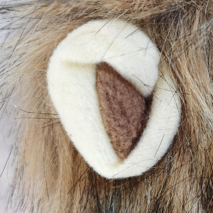 Lion Head Costume for Cats and Small Dogs with Soft Comfortable Material and Adjustable Fit for Winter Pet Apparel