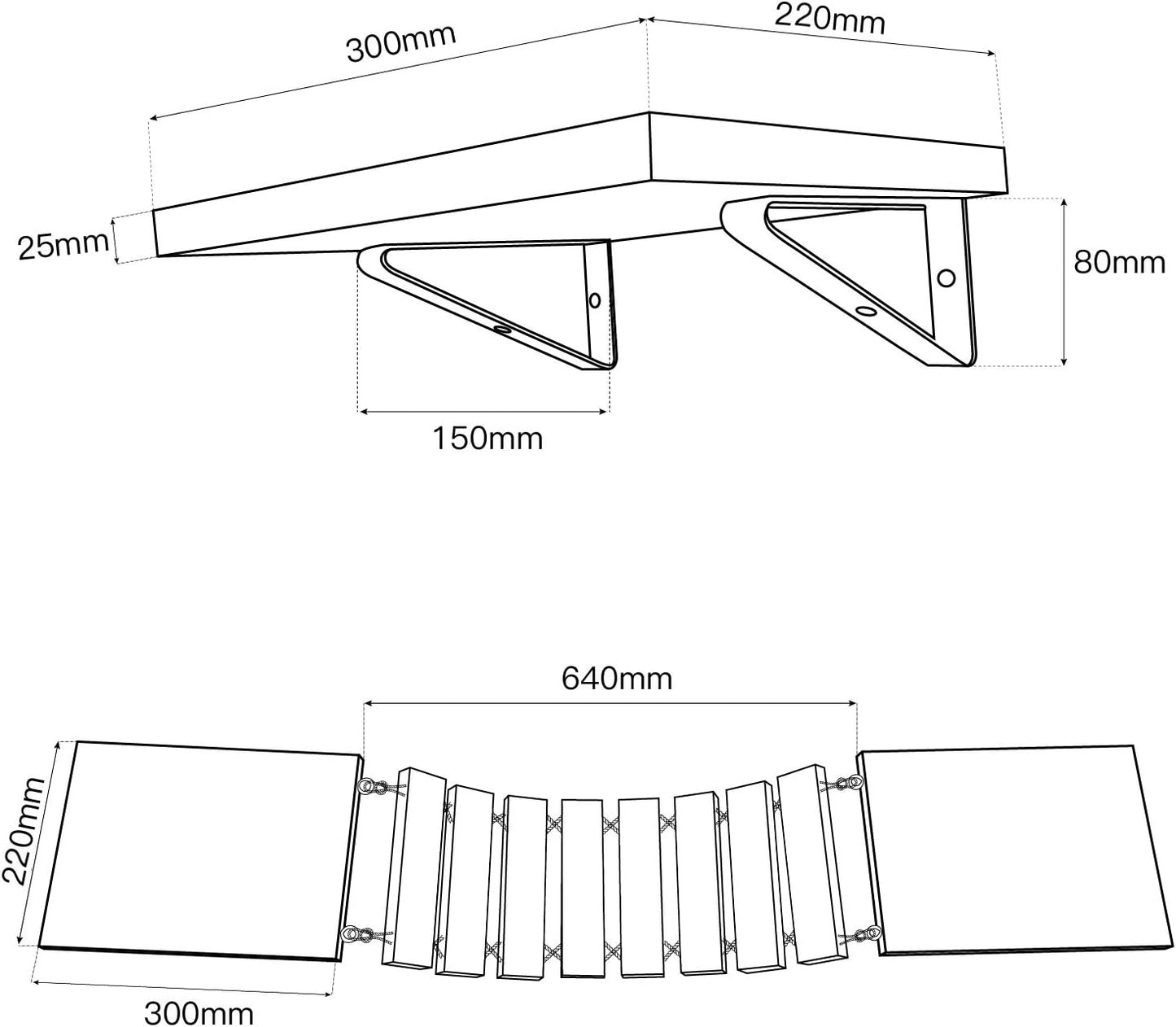 Wooden Non- Slip Cat Wall Steps - Handcrafted Cat Wall Climber, Wall Mounted Cat Perch Cat Bridge Ladder, Cat Tree Shelf Cat Post Cat Hammock Bed