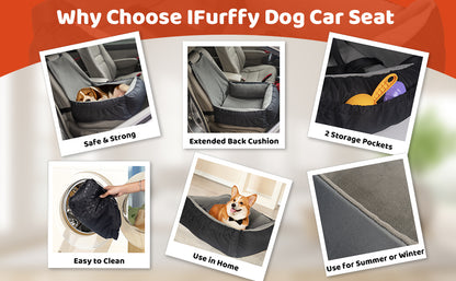 Pet Car Seat Cushion Small Dog Car Seat Safety Belt Coral Fleece Dog Booster Cushion Car Seat