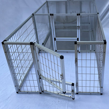United States WAREHOUSE 7 DAYS to DOOR Metal and Glass Puppy Whelp Ing Box Large Aluminum Dog Elevated Whelp Ing Box with Fence